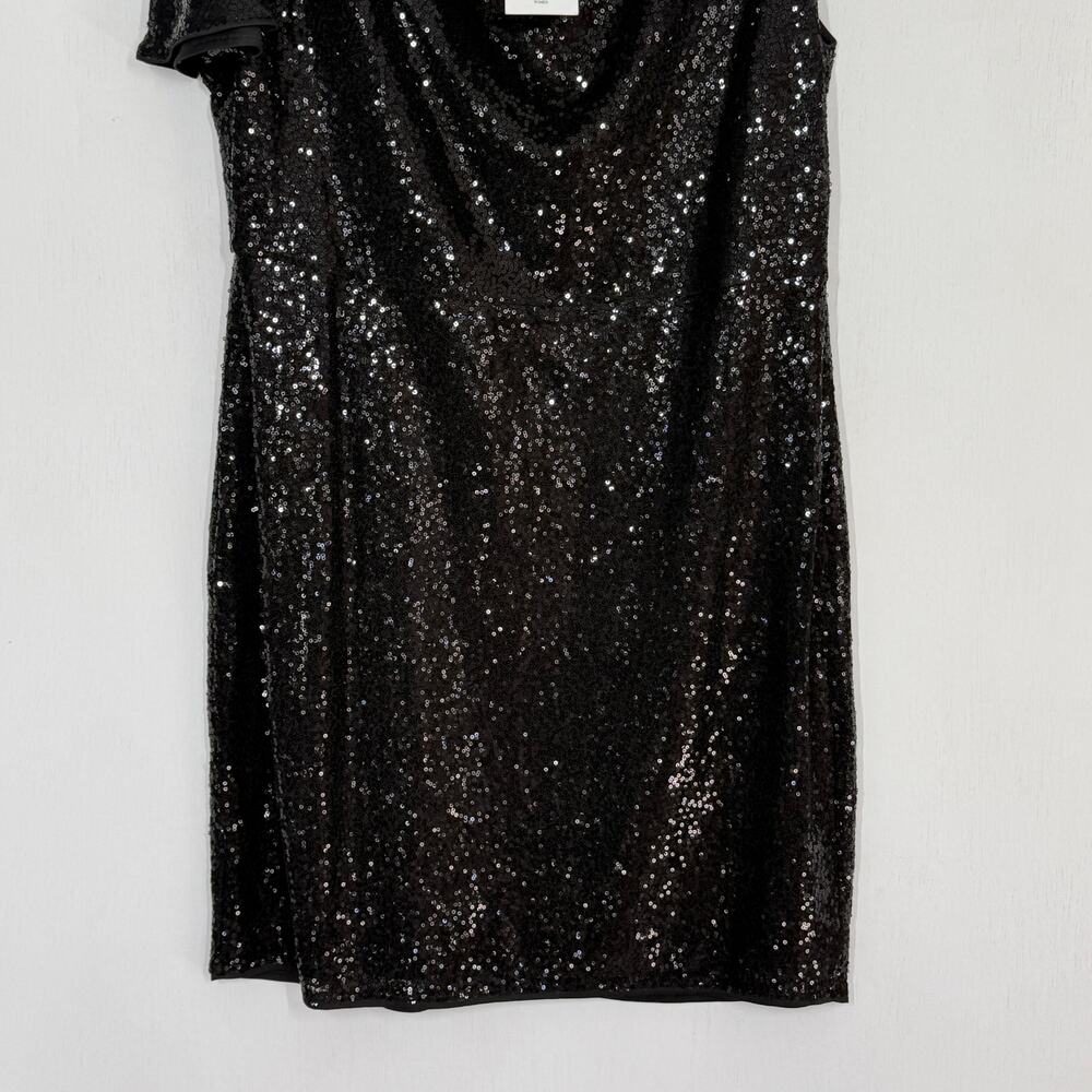 Grace Karin Sheath Dress NWT Plus Size 2XL Black Sequin One Shoulder Sparkly - Picture 4 of 10